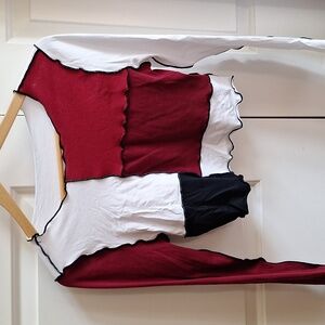 Shein Y2K Colorblock Geometric long sleeves crop top